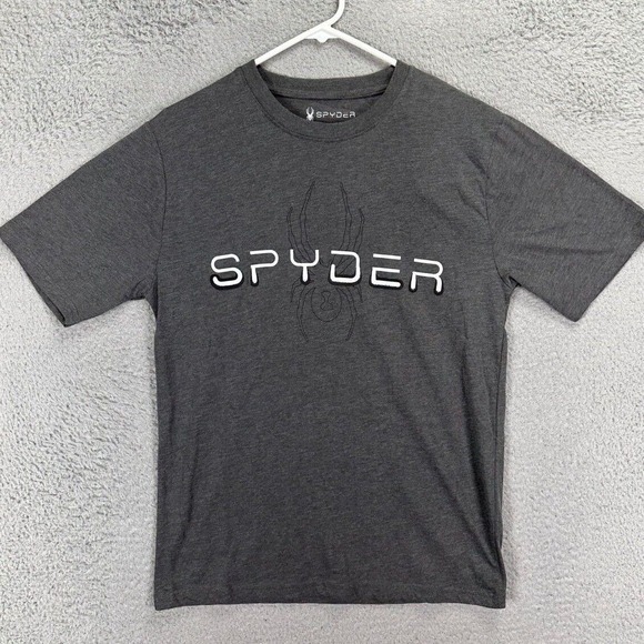 Spyder T-Shirt Adult Small Grey Graphic Print Tee Short Sleeve Crew Neck Men NEW - Picture 1 of 7
